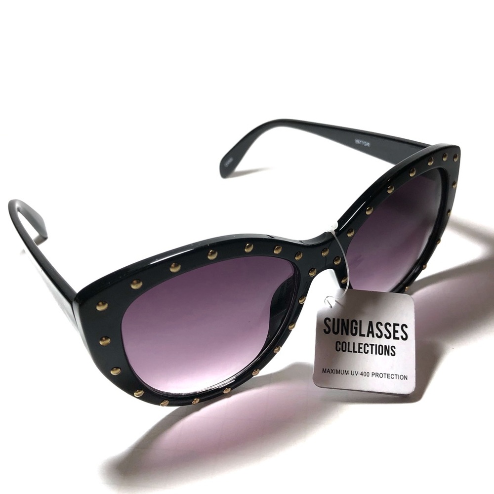 Large frame studded sunglasses